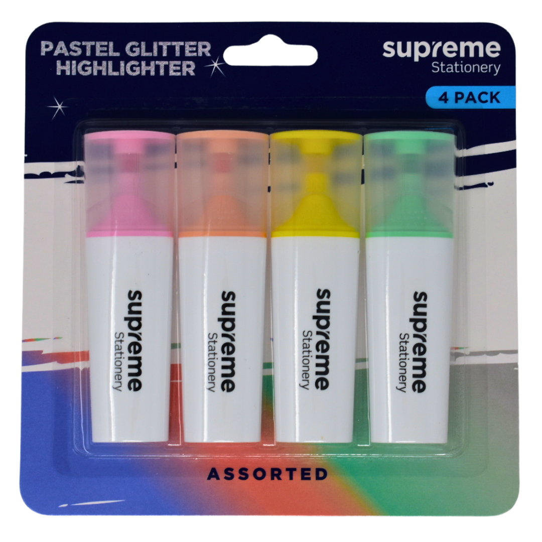 HIGHLIGHTER GLITTER PASTEL 4PK (HL-6683)